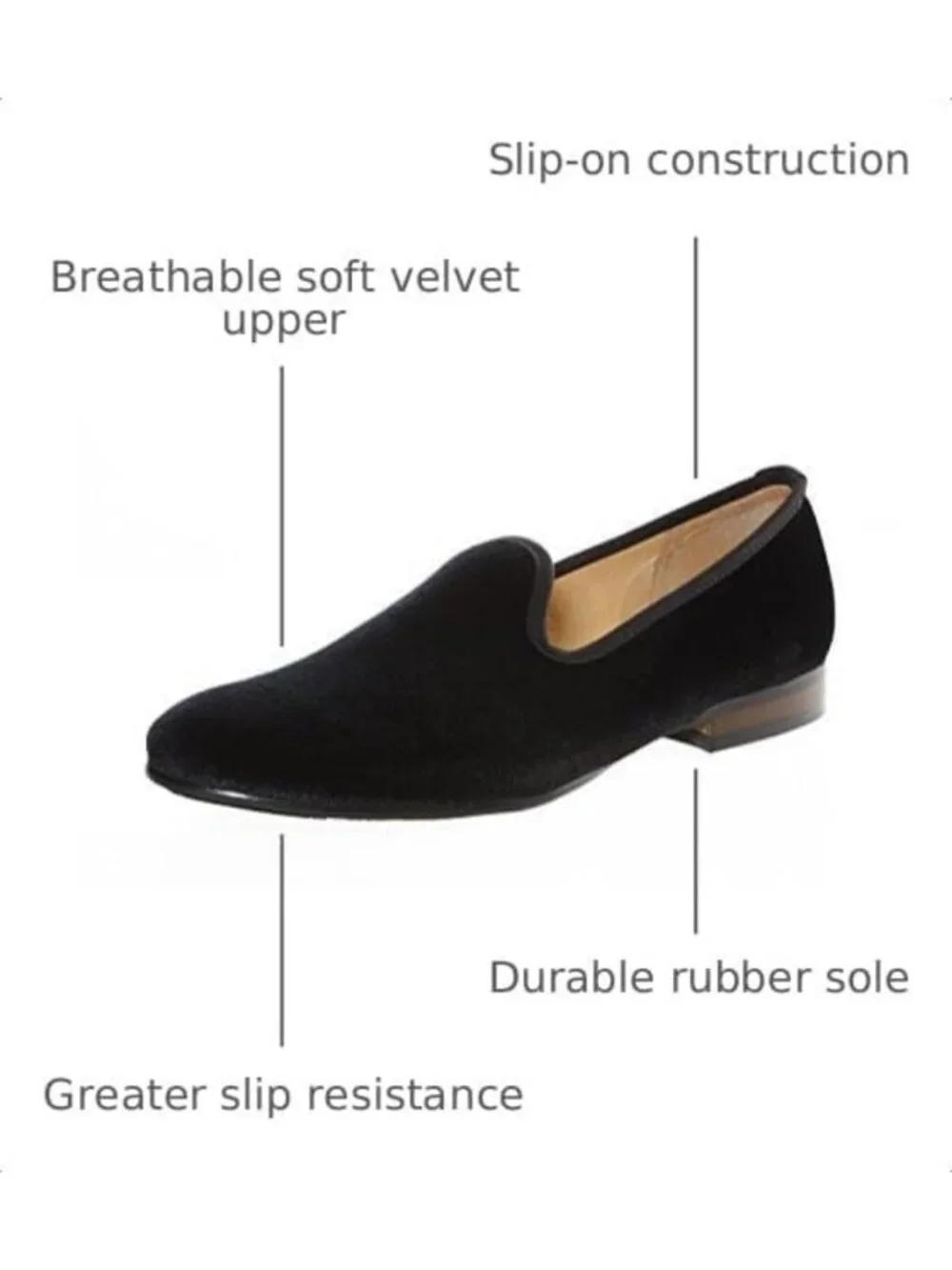 Stylish Men's Velvet Slip-On Loafers with Embroidery | Tuxedo Dress Shoes